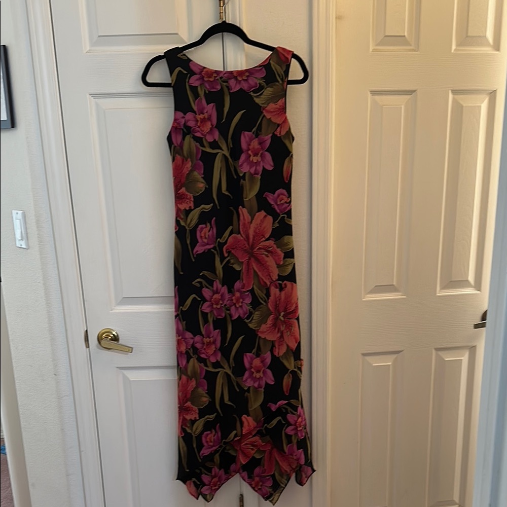 K Studio Floral Sleeveless Dress - Black and Pink Size 8